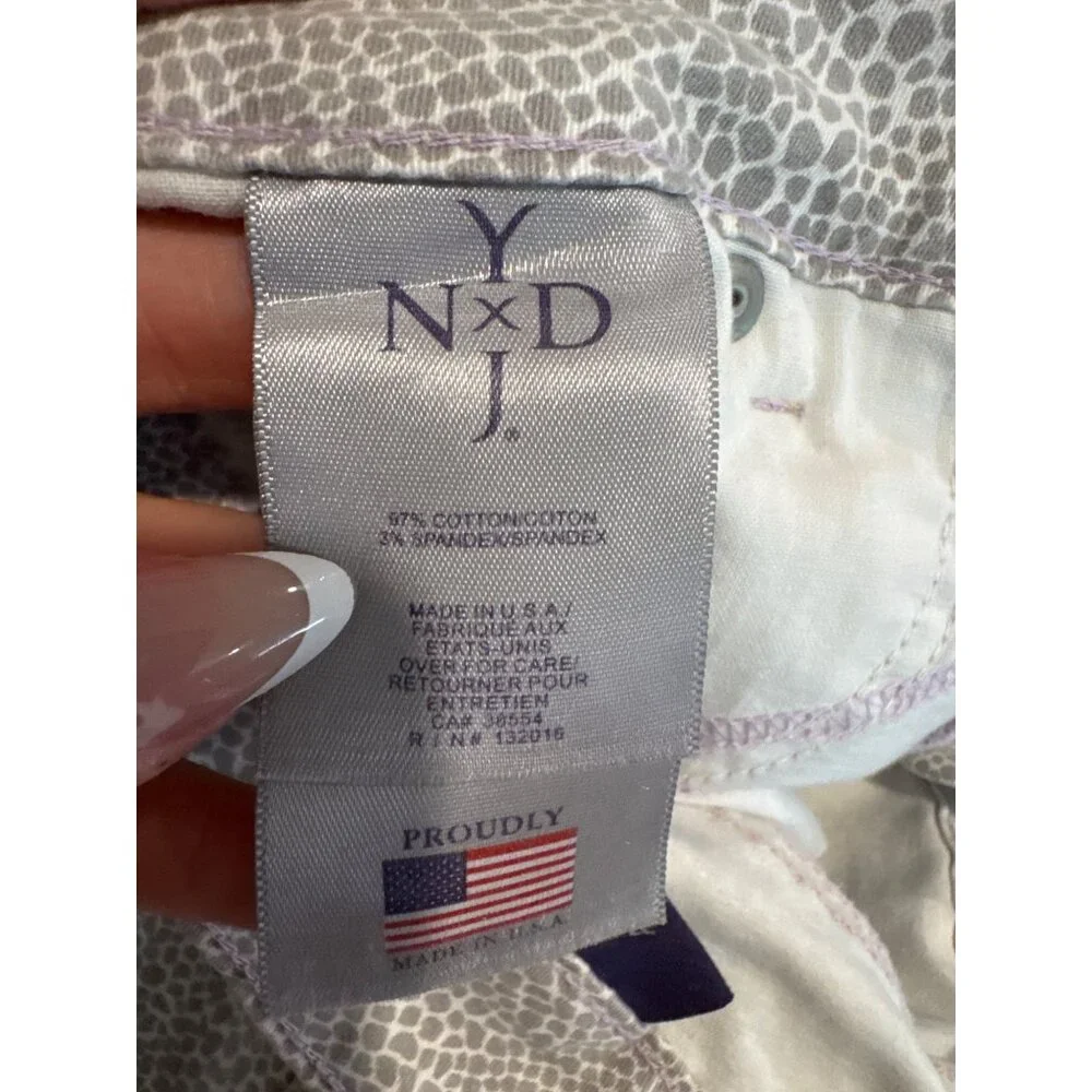 NYDJ Womens Jeans Sz 10 Gray Giraffe Print Ankle Lift Tuck Skinny Casual Comfy - Picture 6 of 13